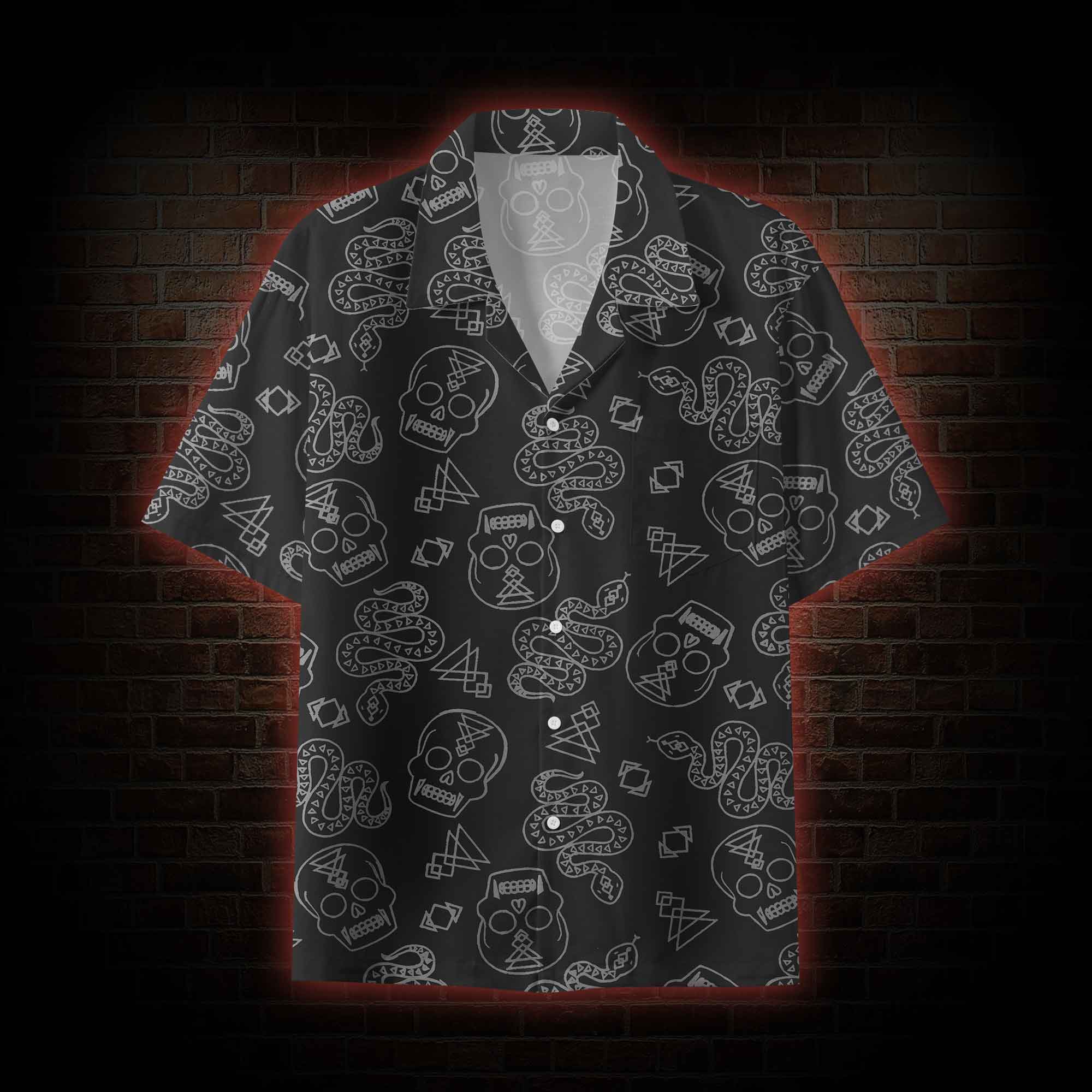 Skull and Snake Button-up Shirt