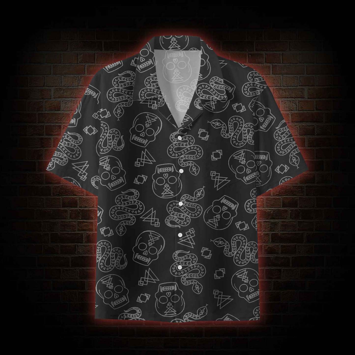 Skull and Snake Button-up Shirt