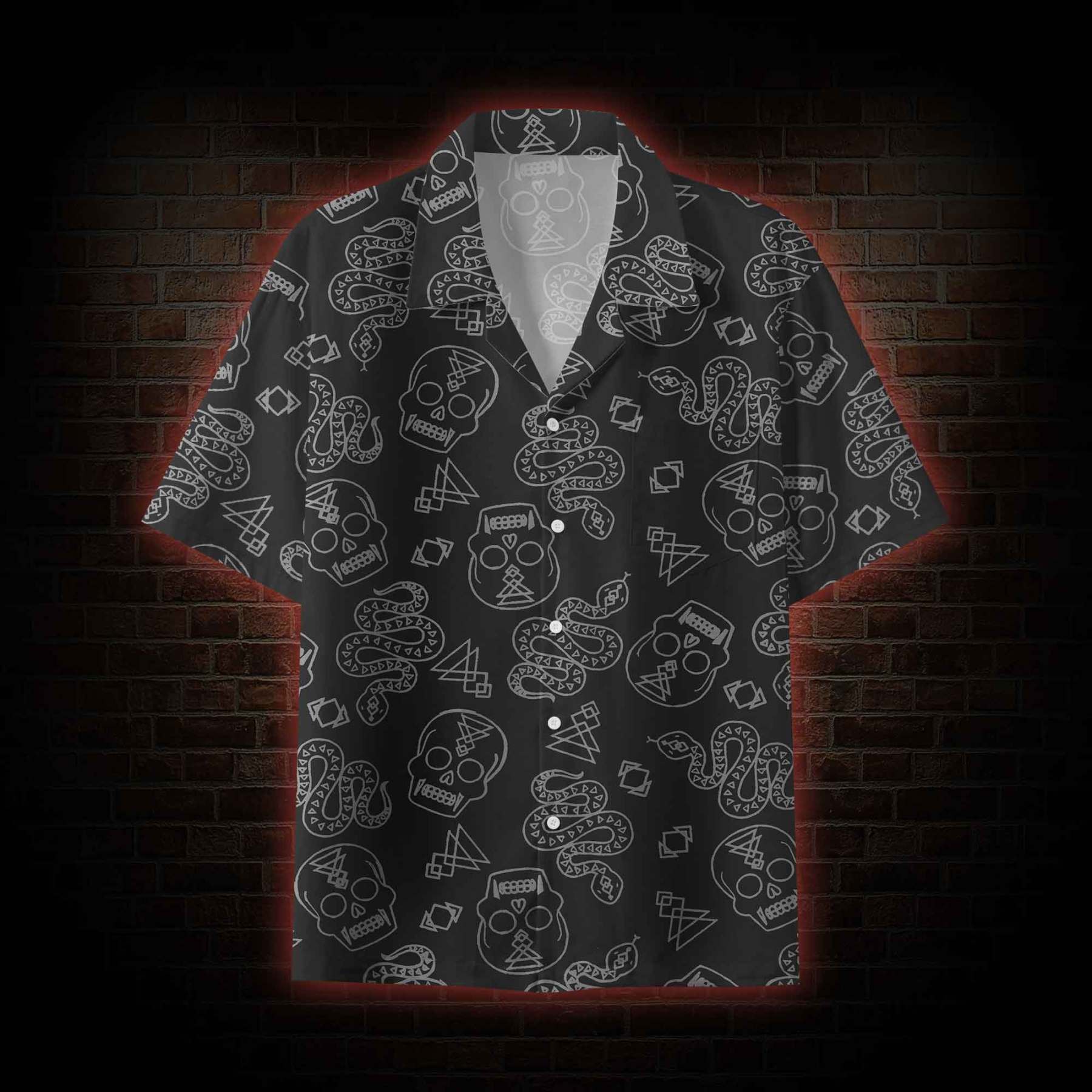 Skull and Snake Button-up Shirt