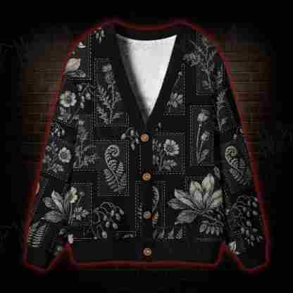 Midnight Herbarium Cardigan Sweater