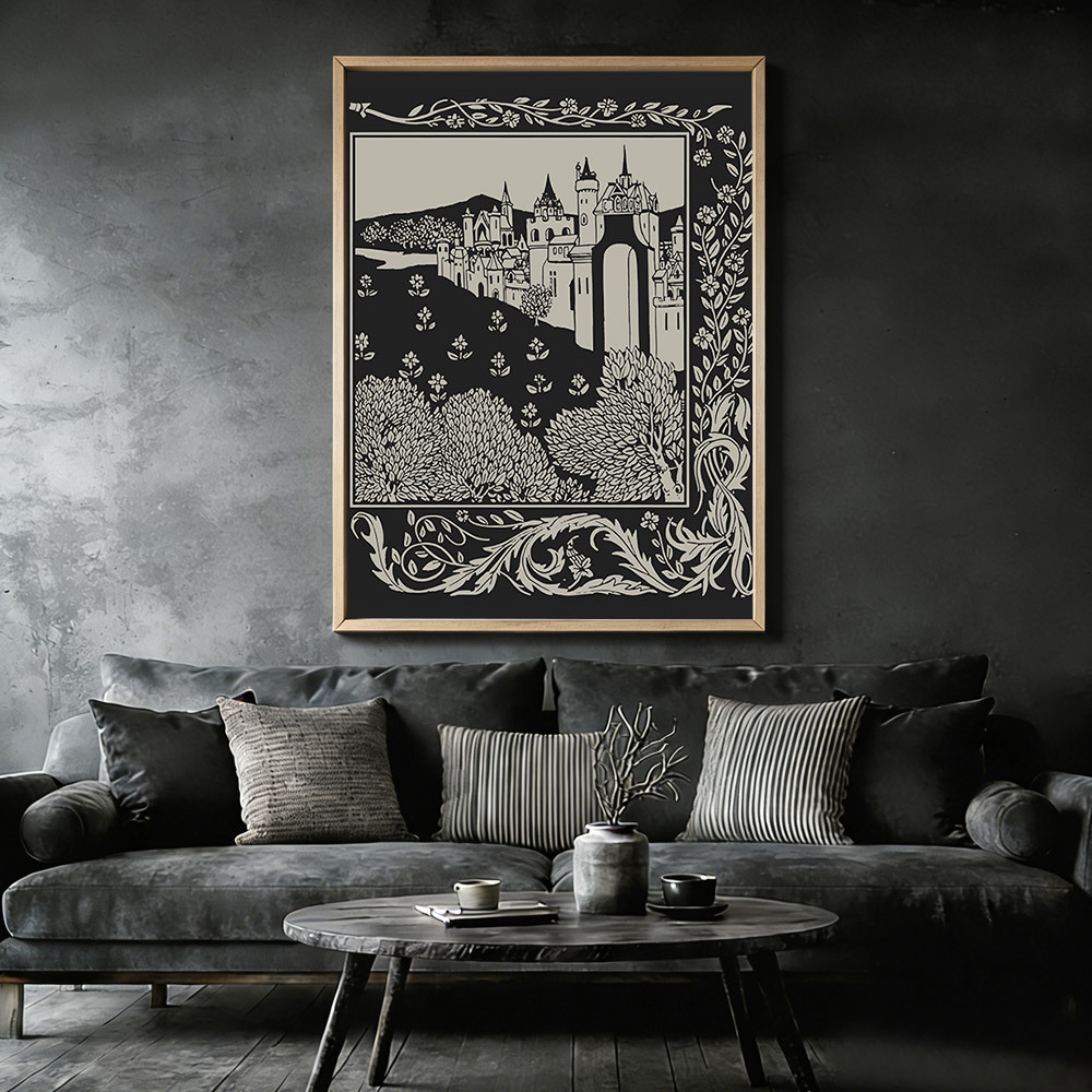 Medieval Castle Framed Canvas Print