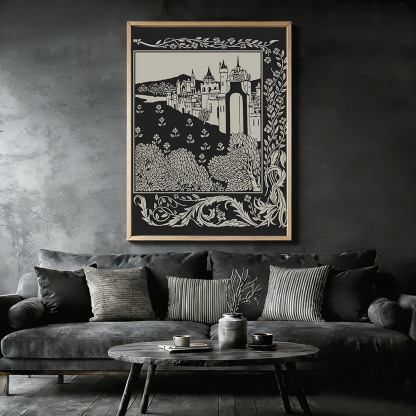 Medieval Castle Framed Canvas Print