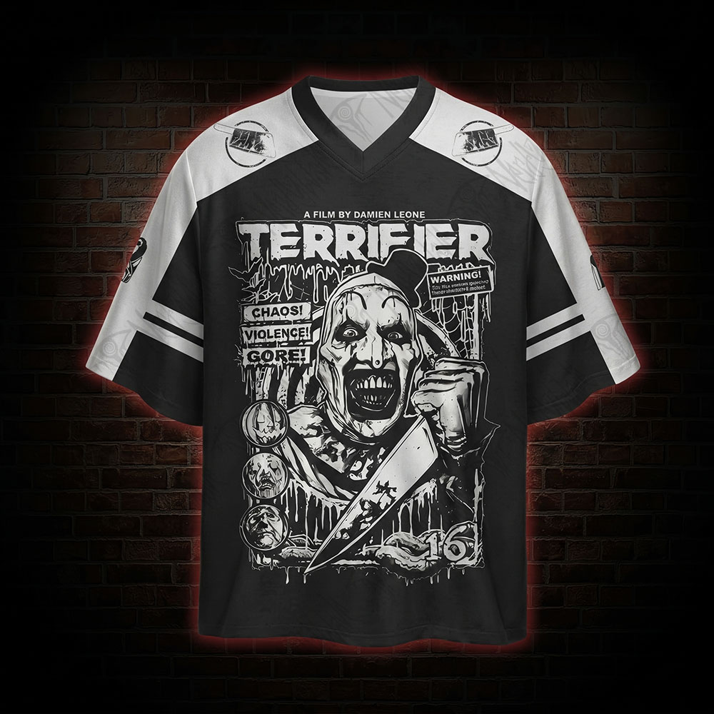 Vintage Warning Chaos Violence Bloodshed Oversized Jersey