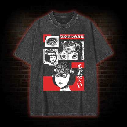 Horror Spiral Washed T-shirt