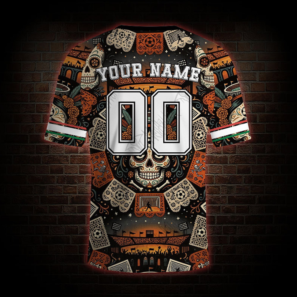 Personalized Mexico Sugar Skull Football Jersey