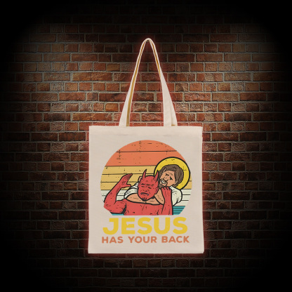 Jesus Has Your Back Tote Bag