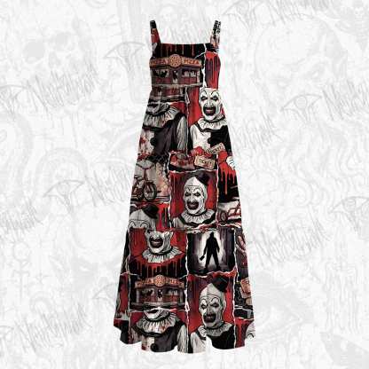 Horror Clown Grunge Wide Straps Maxi Dress