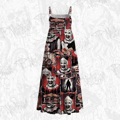 Horror Clown Grunge Wide Straps Maxi Dress