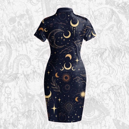 Celestial Aesthetic Velvet Mini Dress