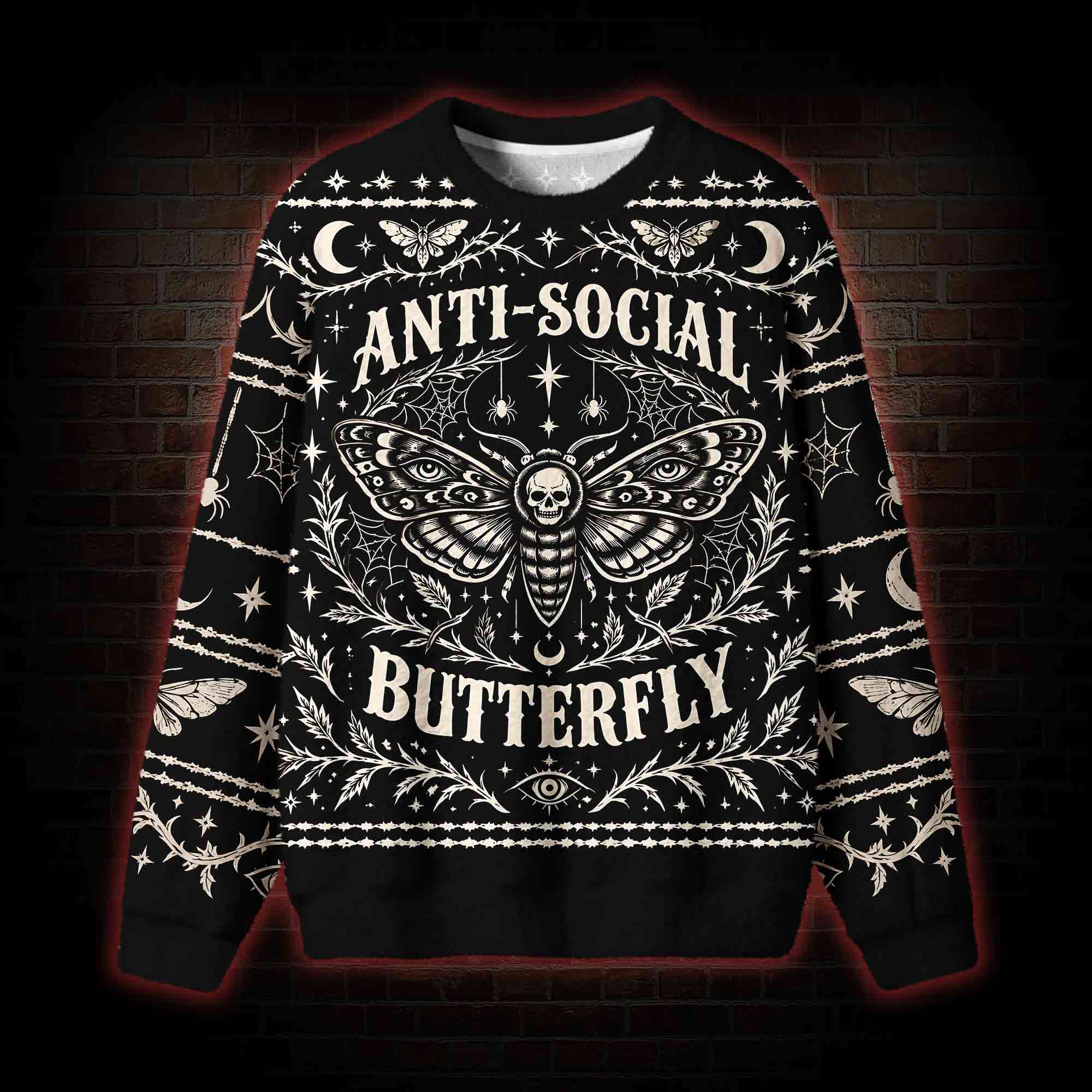 Anti Social Butterfly Ugly Sweatshirts