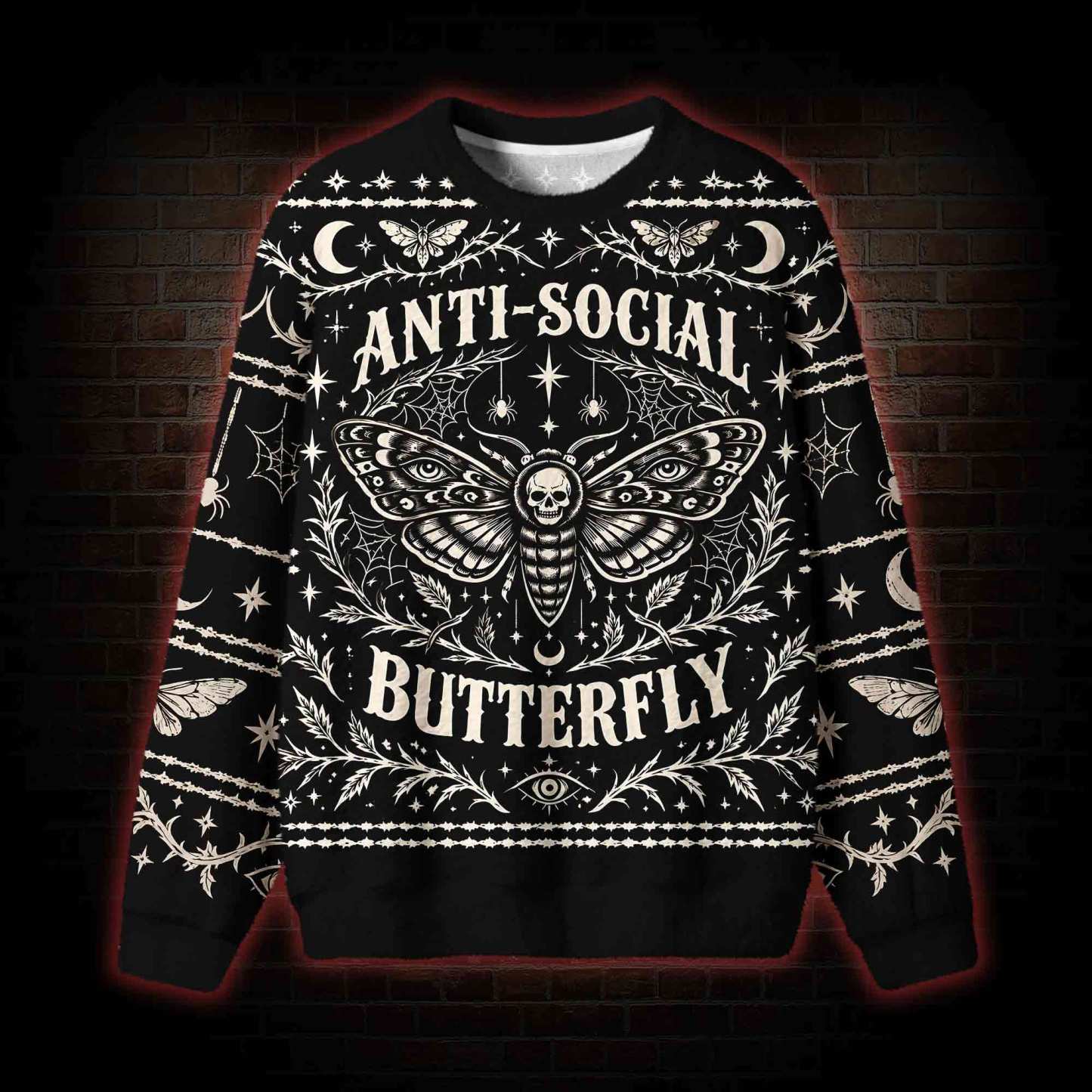 Anti Social Butterfly Ugly Sweatshirts