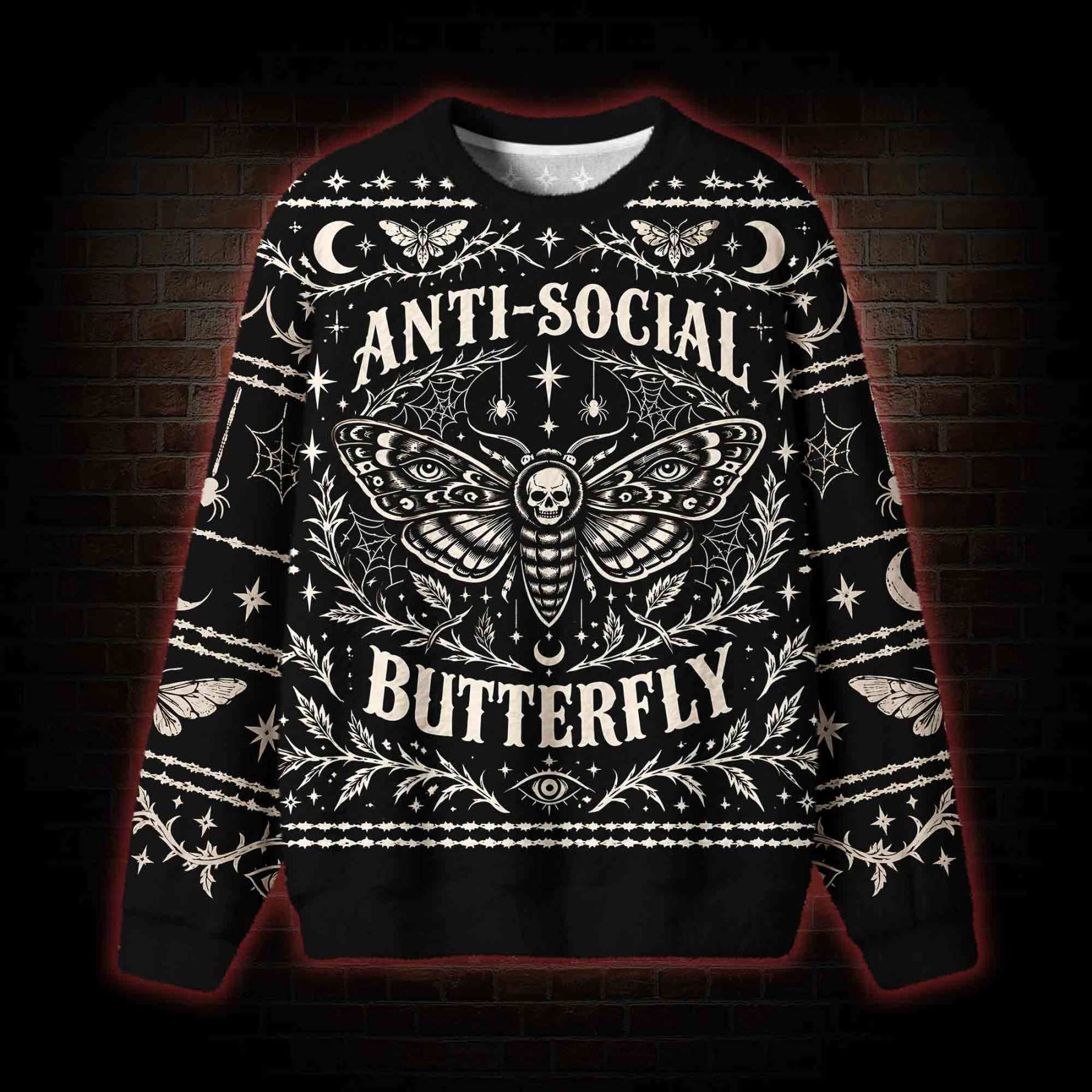 Anti Social Butterfly Ugly Sweatshirts