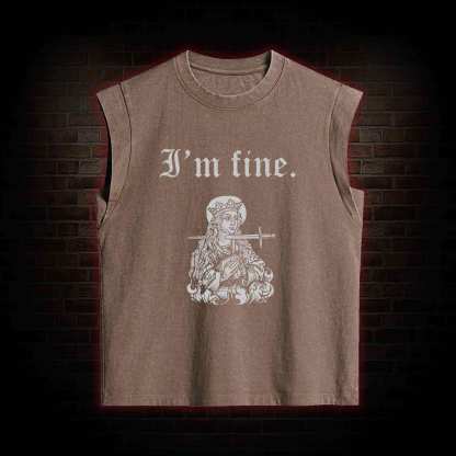 I'm Fine Women's Washed Tank Top