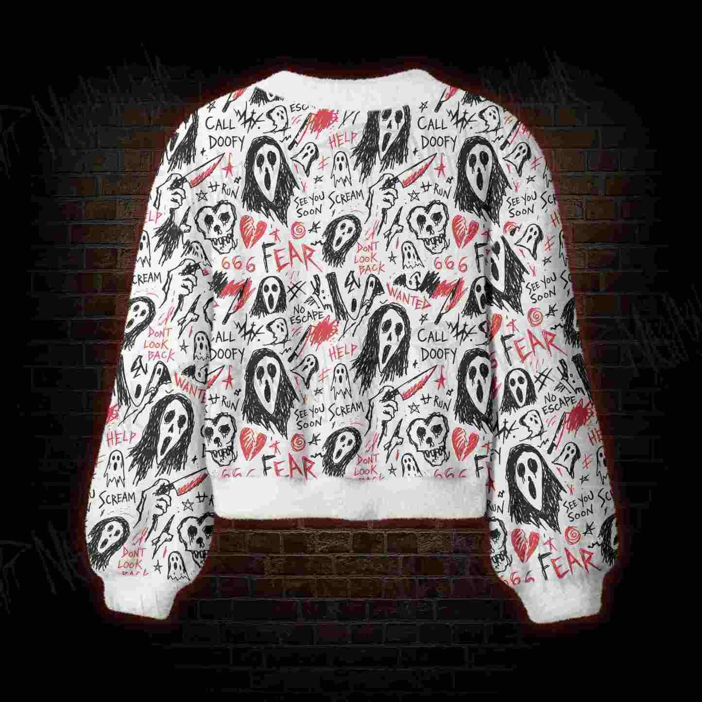 Doodle Scream Women's Cardigan Sweater