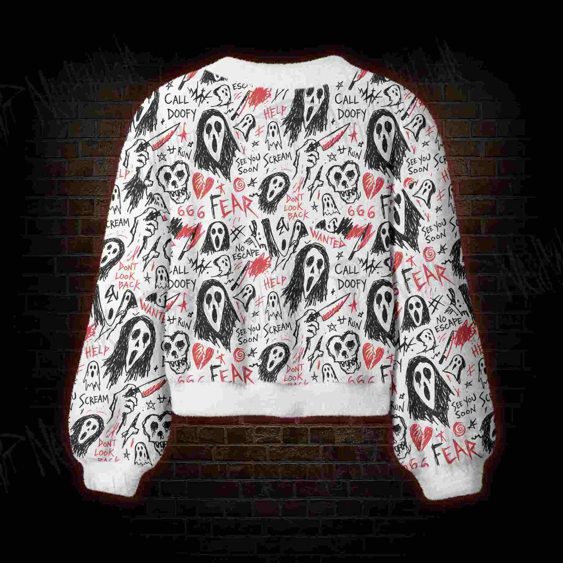 Doodle Scream Women's Cardigan Sweater