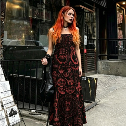 Occultism Wide Straps Maxi Dress