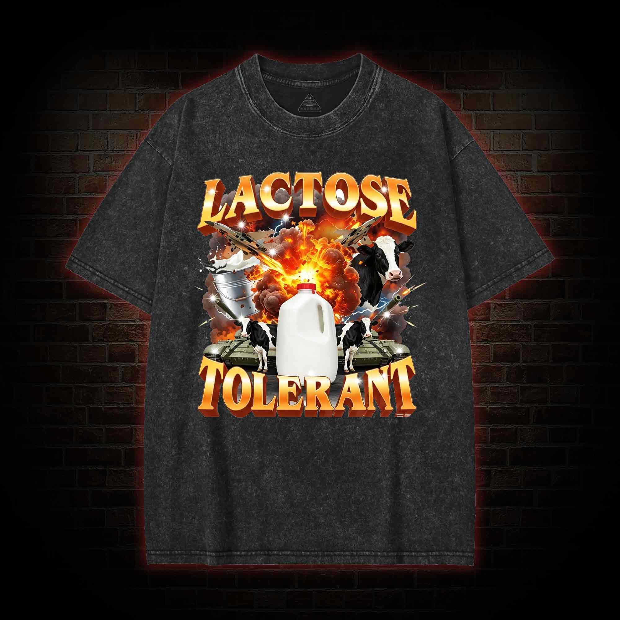 Lactose Tolerant Vintage Graphic Washed T-shirt
