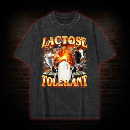 Lactose Tolerant Vintage Graphic Washed T-shirt