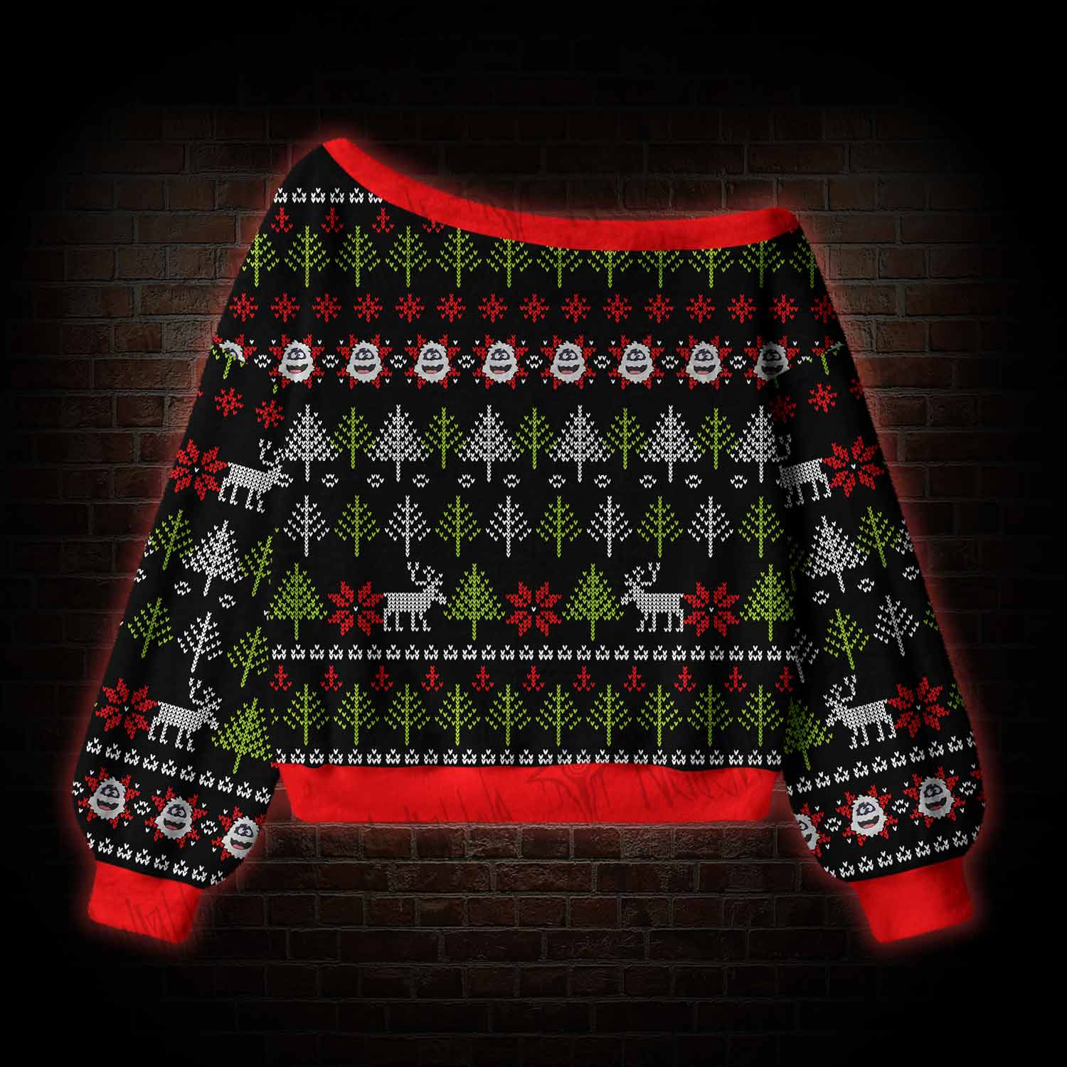 Snowman Off Shoulder Ugly Sweater