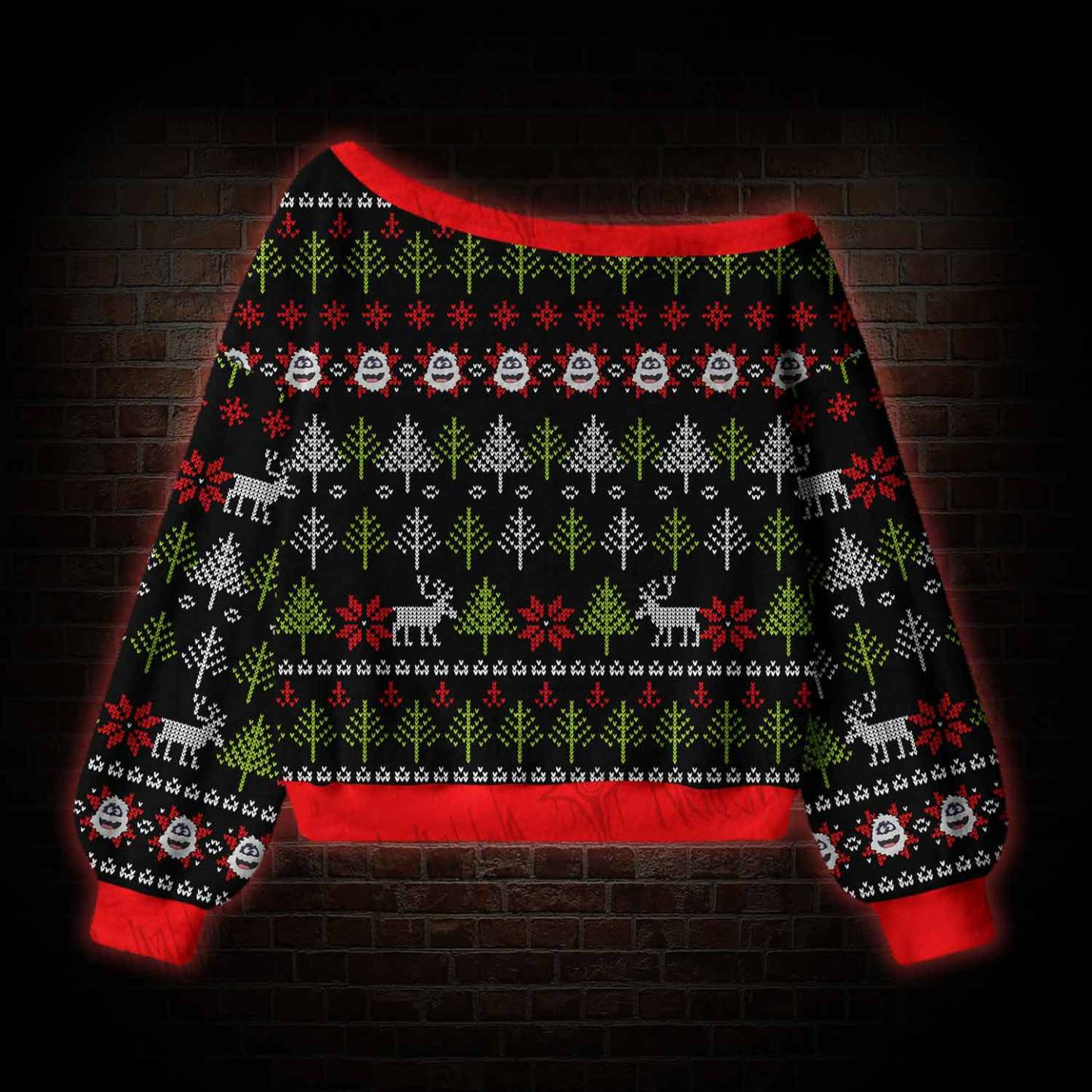 Snowman Off Shoulder Ugly Sweater