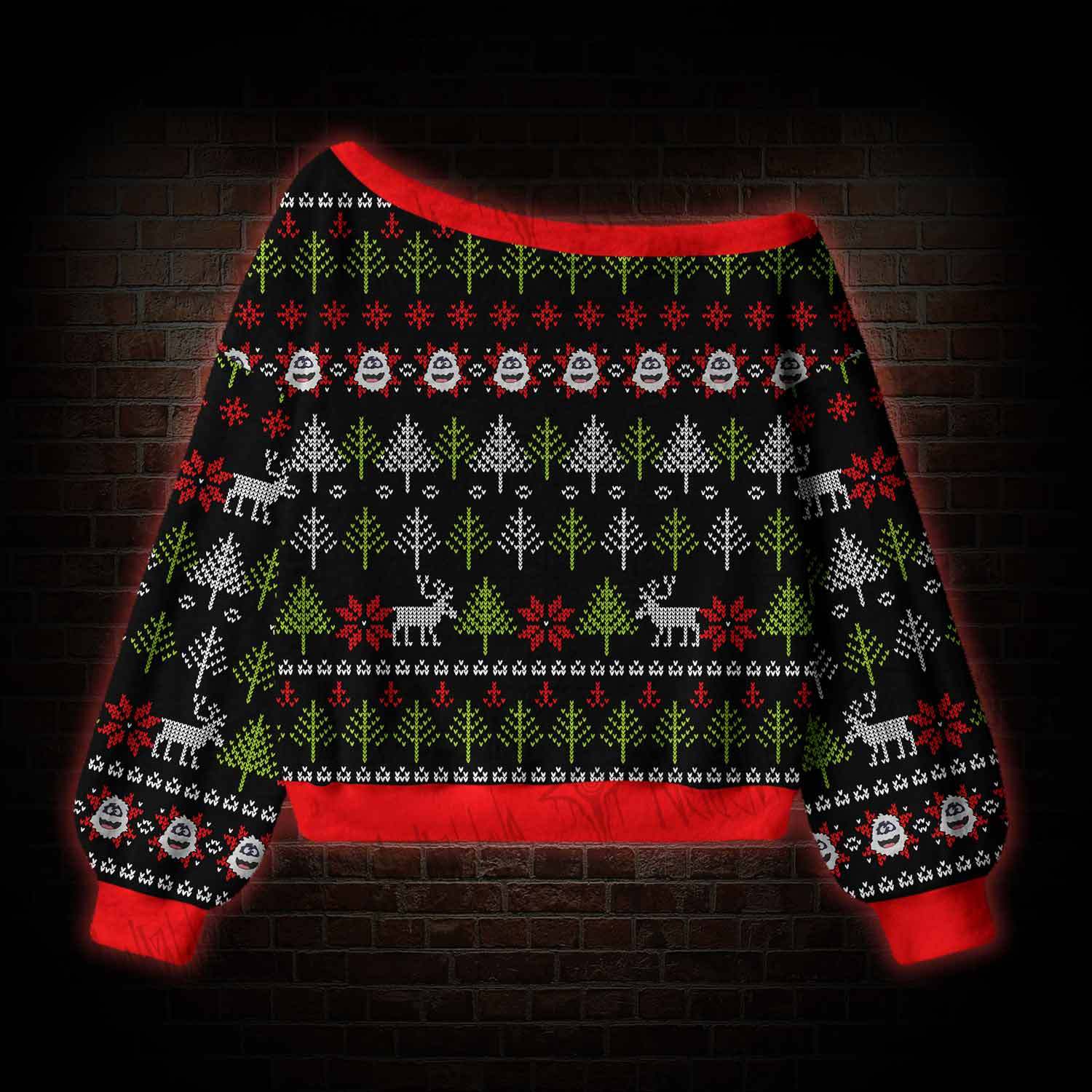 Snowman Off Shoulder Ugly Sweater