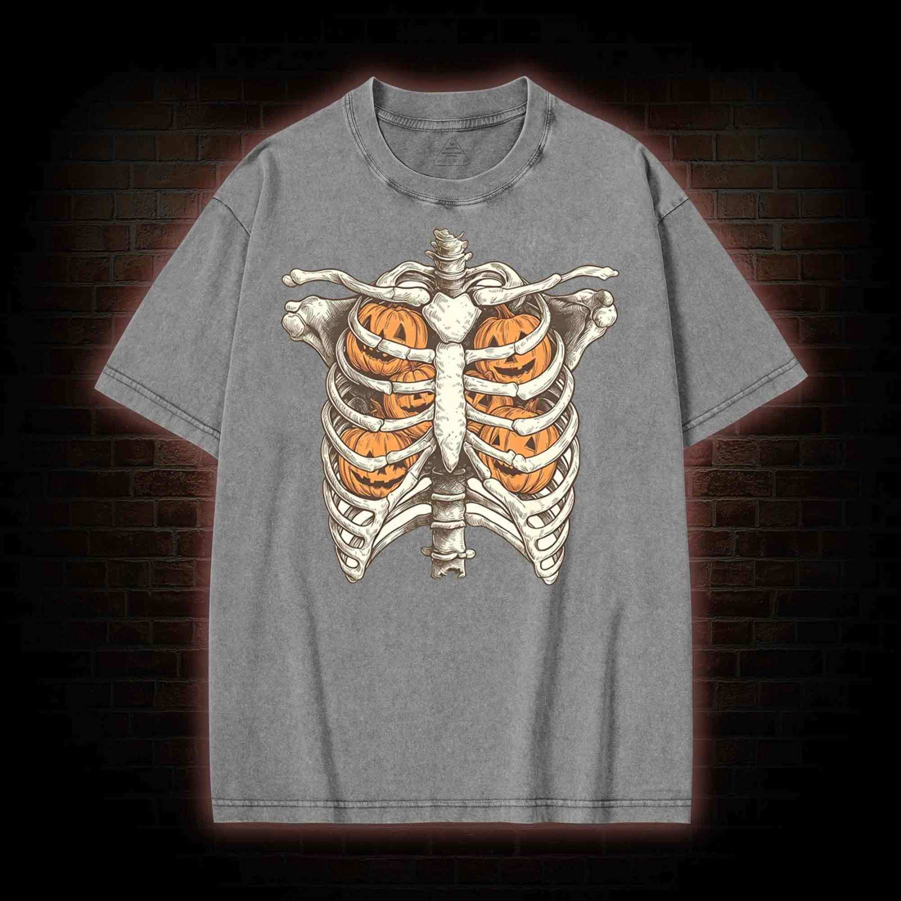 Halloween Retro Ghost Washed T-shirt