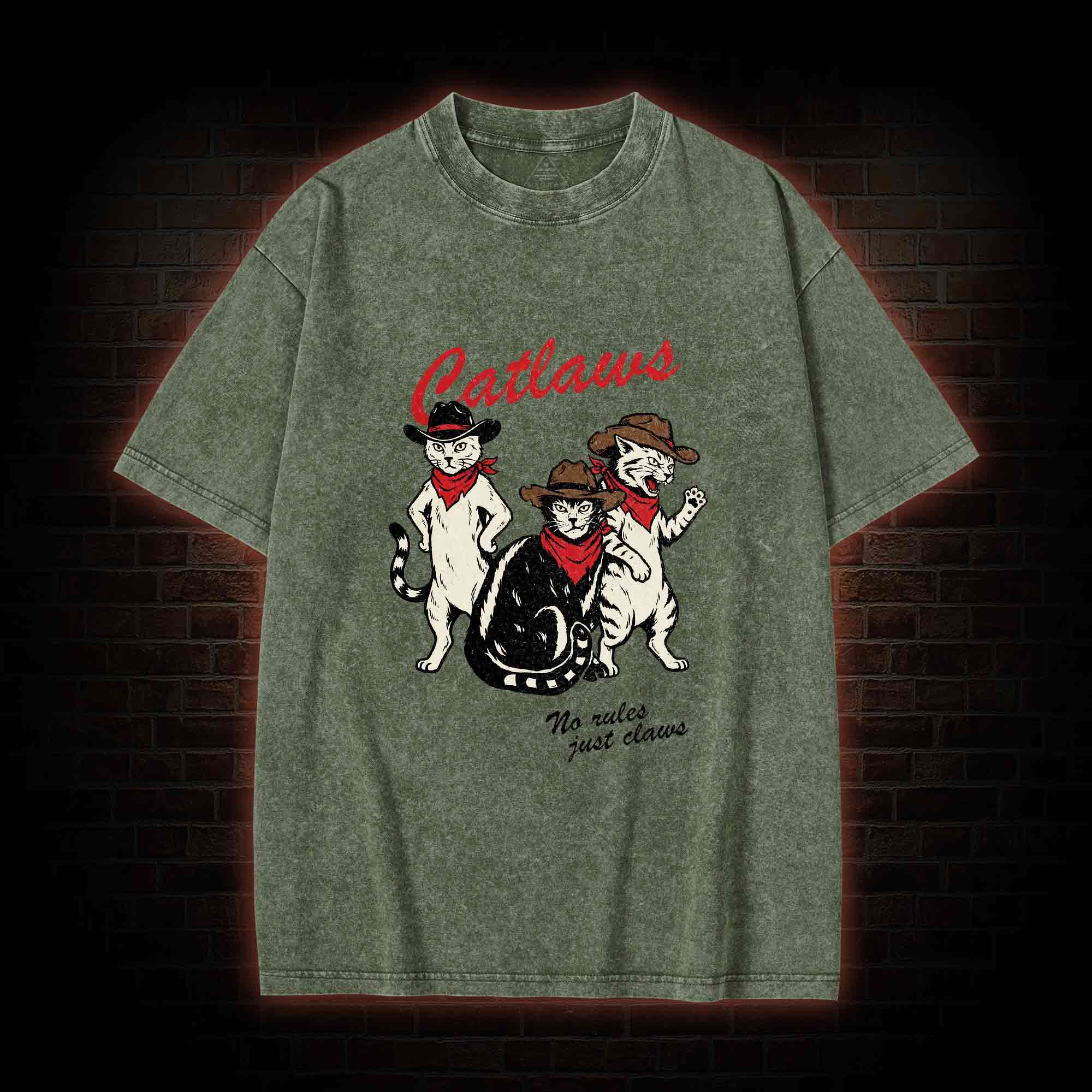 Vintage Cowboy Cat Washed T-shirt