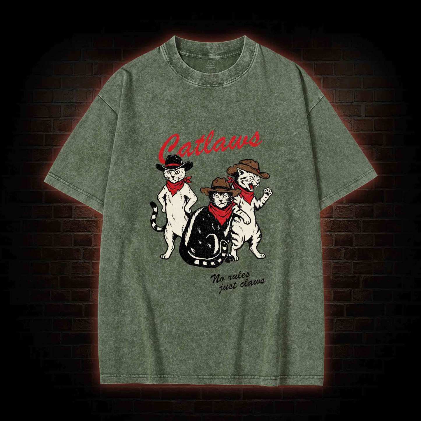 Vintage Cowboy Cat Washed T-shirt