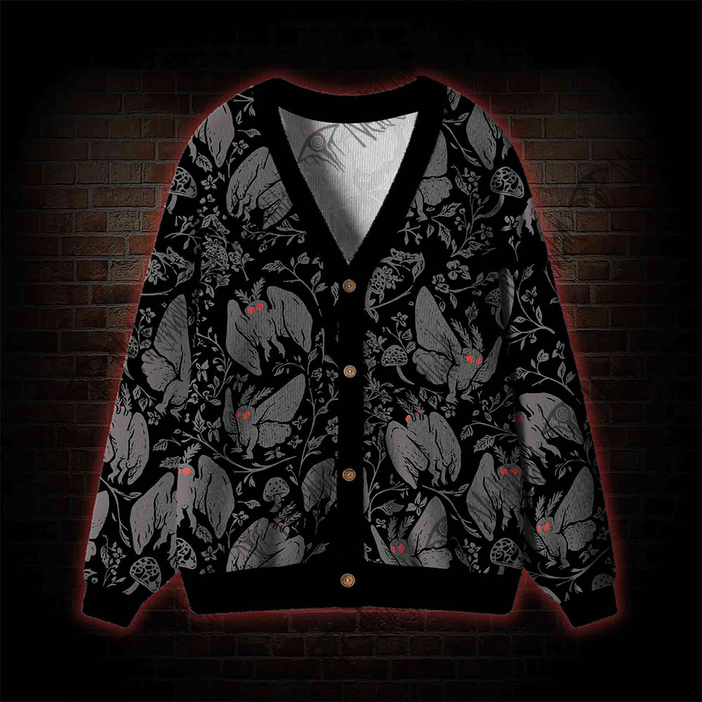 Mothman in the Jungle Cardigan Sweater