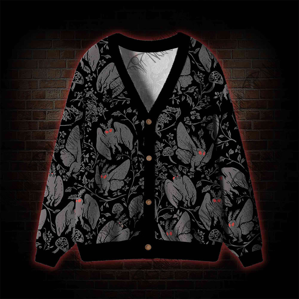 Mothman in the Jungle Cardigan Sweater