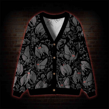 Mothman in the Jungle Cardigan Sweater