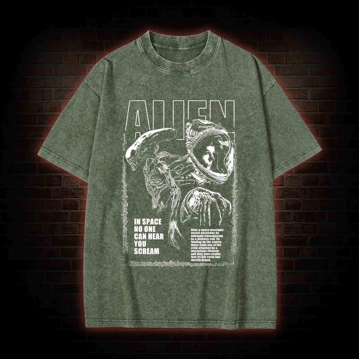 Alien Space Blk Washed T-shirt