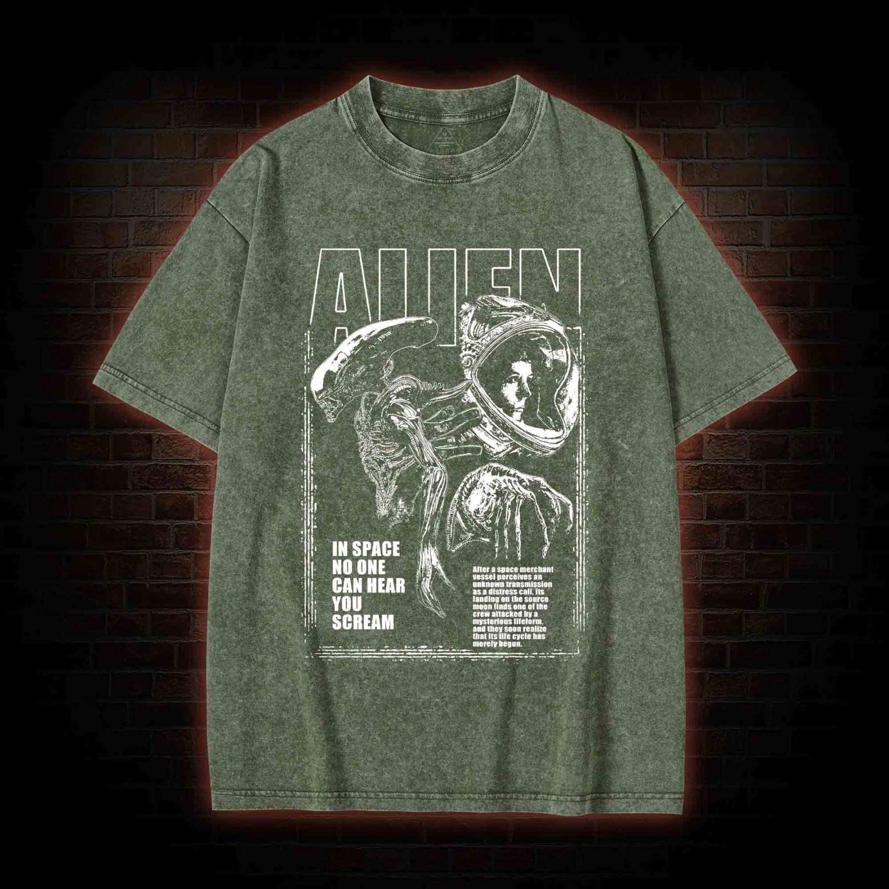 Alien Space Blk Washed T-shirt