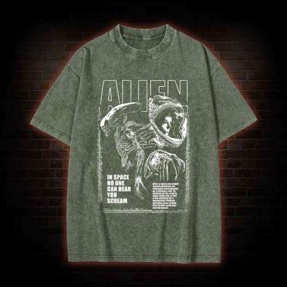 Alien Space Blk Washed T-shirt