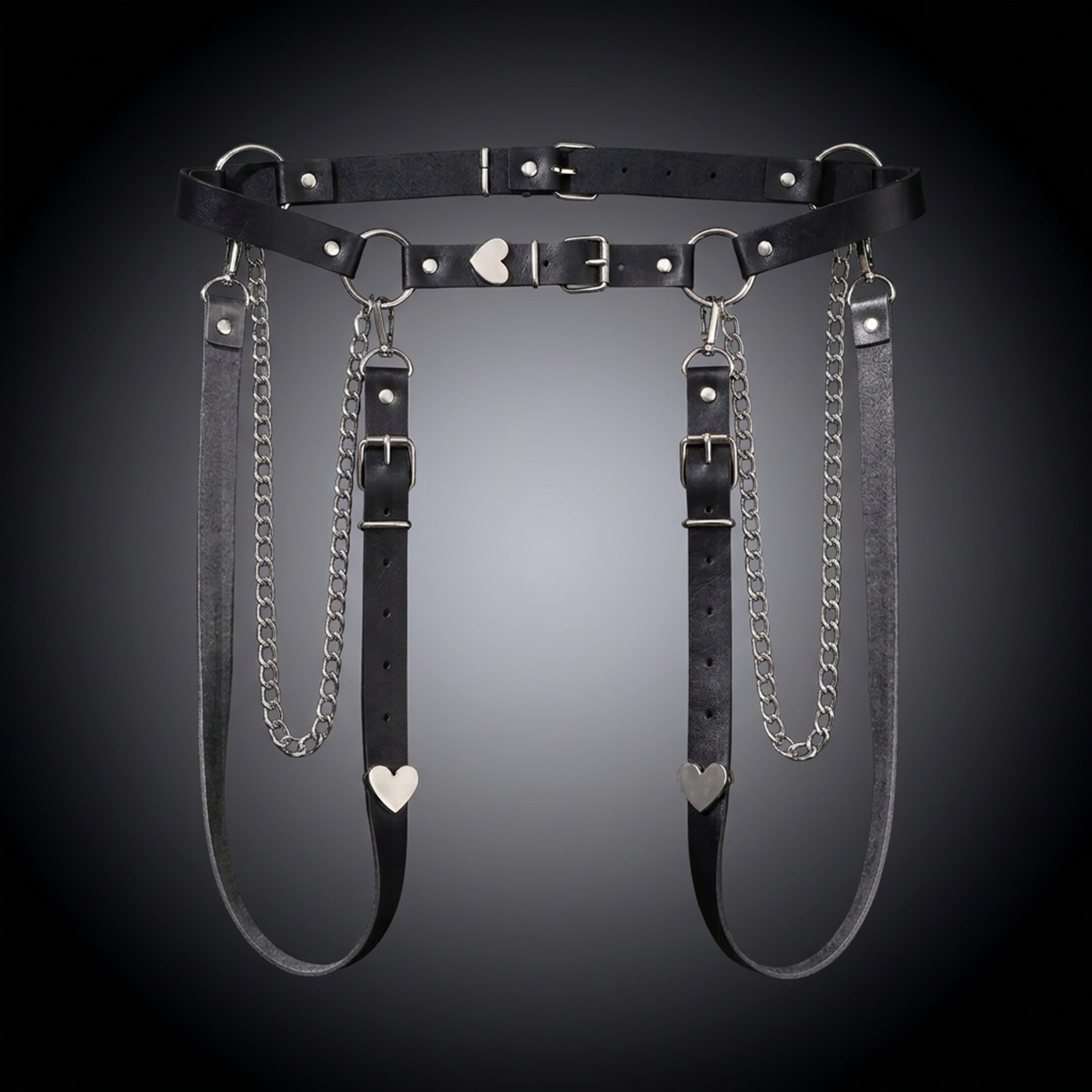 Punk PU Leather Waist Chain Belt