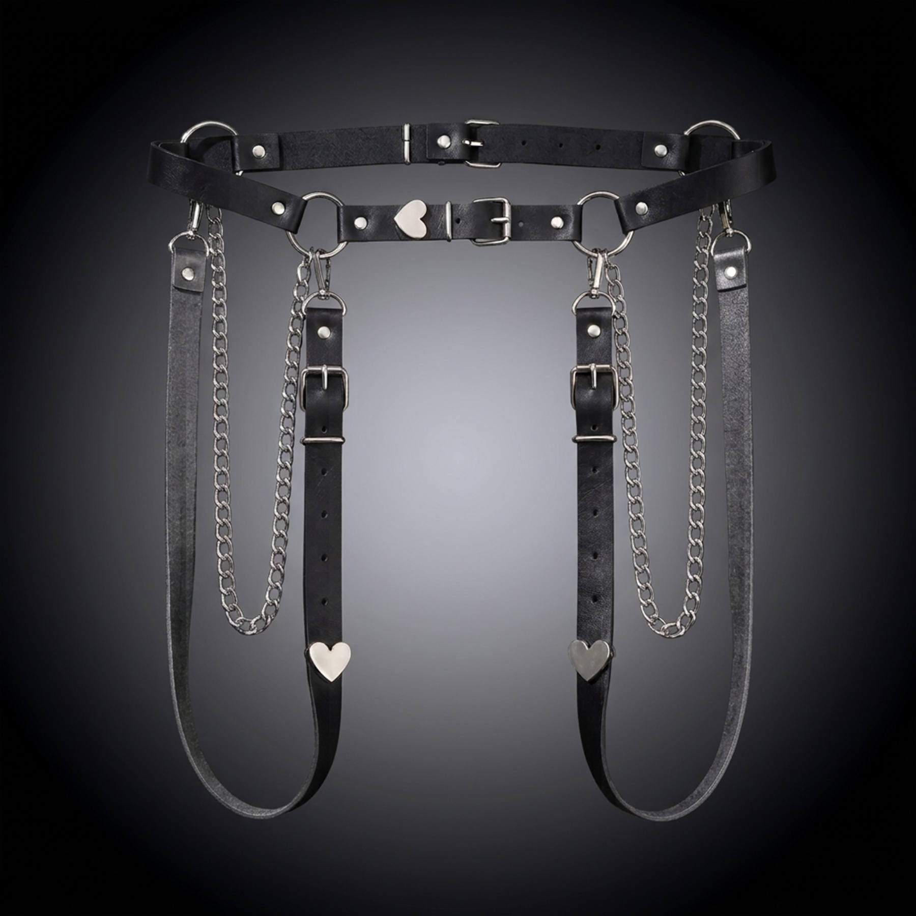 Punk PU Leather Waist Chain Belt