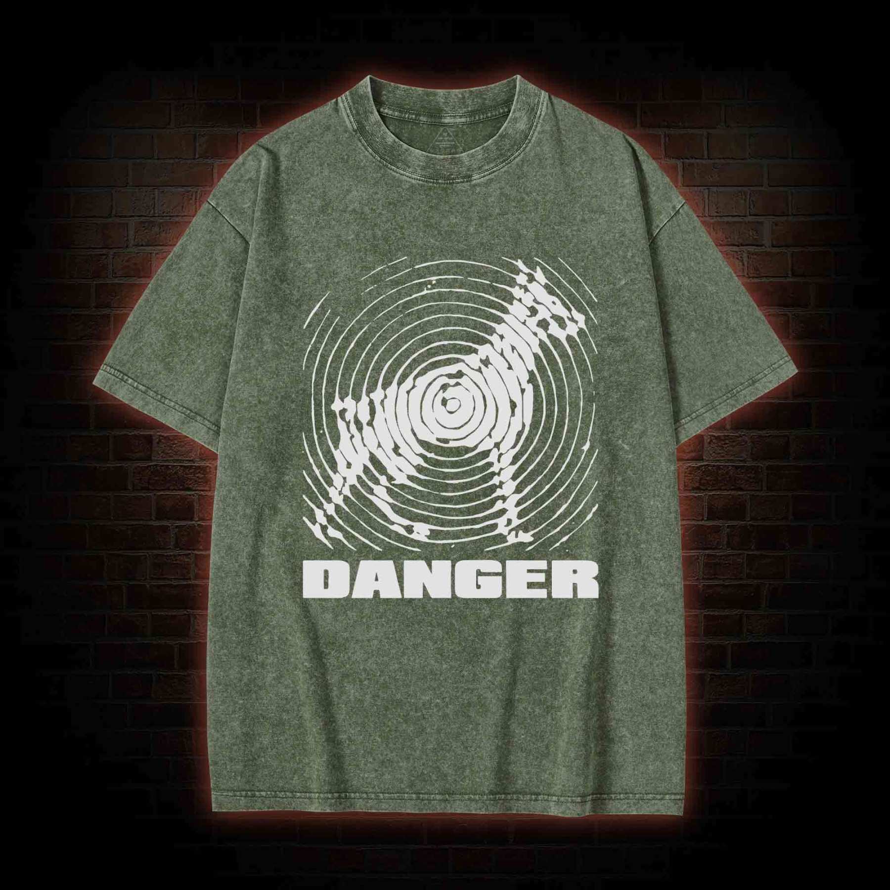 Danger Sign Washed T-shirt
