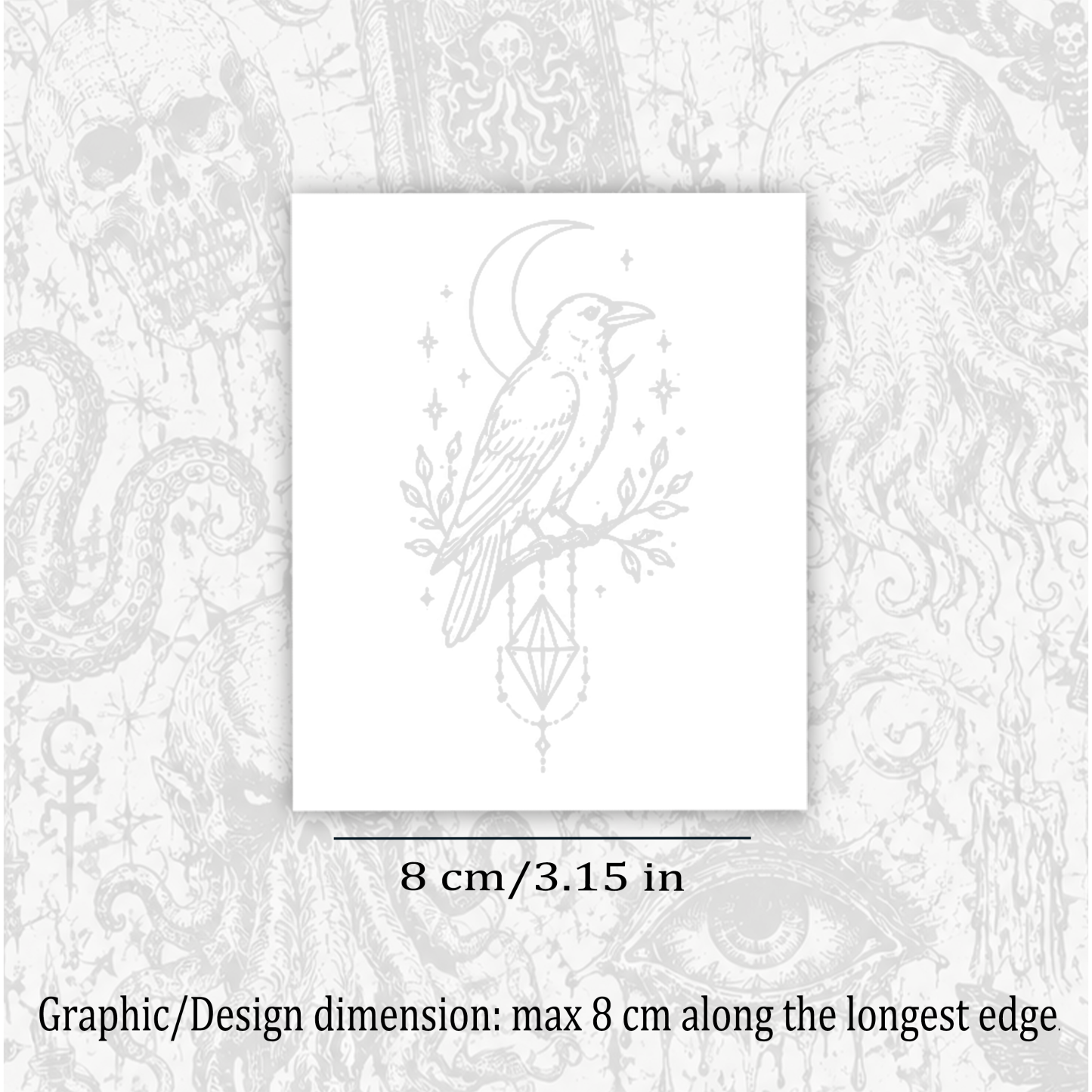 Night Raven Temporary Tattoo