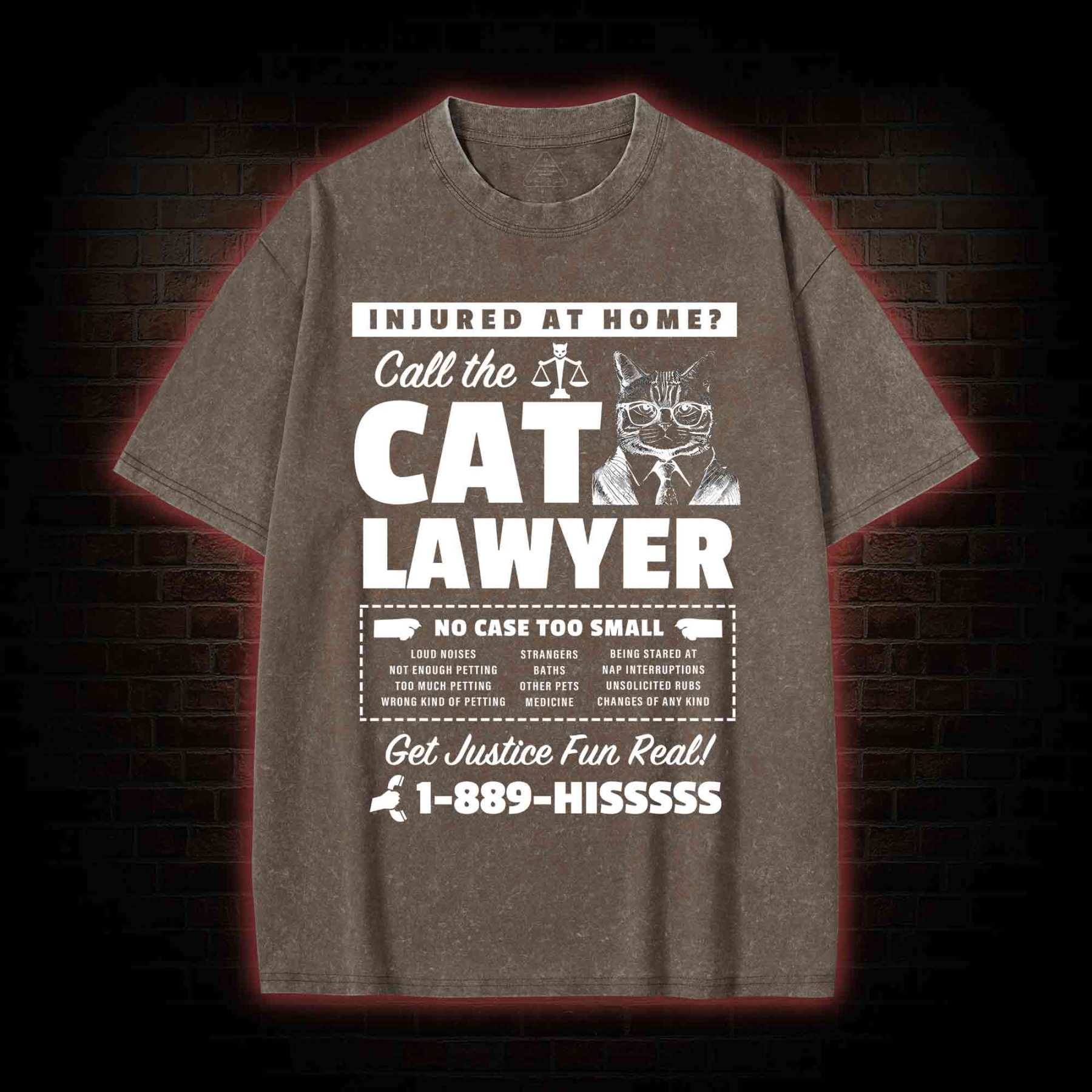 Call The Cat Lawyer Washed T-shirt