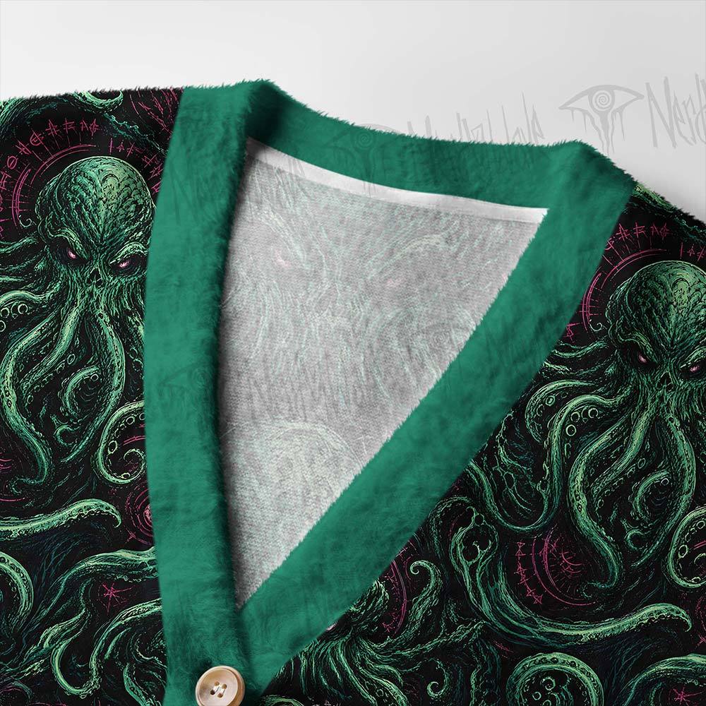 Emerald Cthulhu Women's Cardigan Sweater