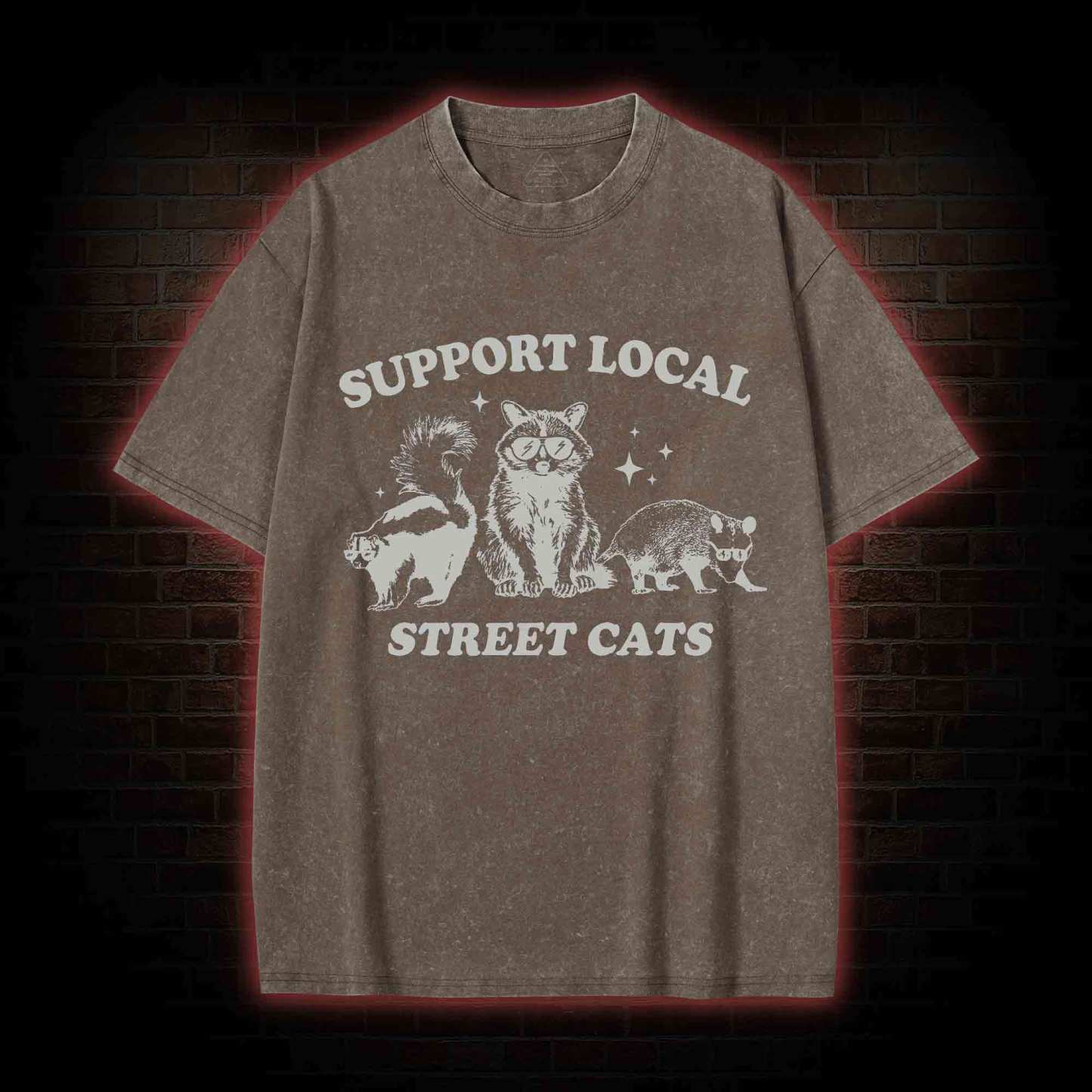 Support Local Street Cats Washed T-shirt