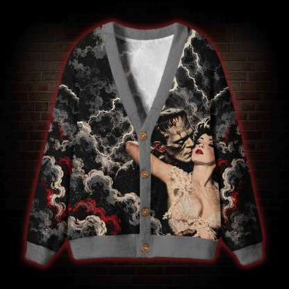 Crimson Monster Kiss Cardigan Sweater
