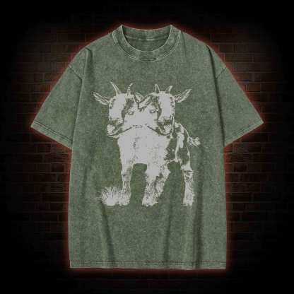 Two Headed Goat Washed T-shirt