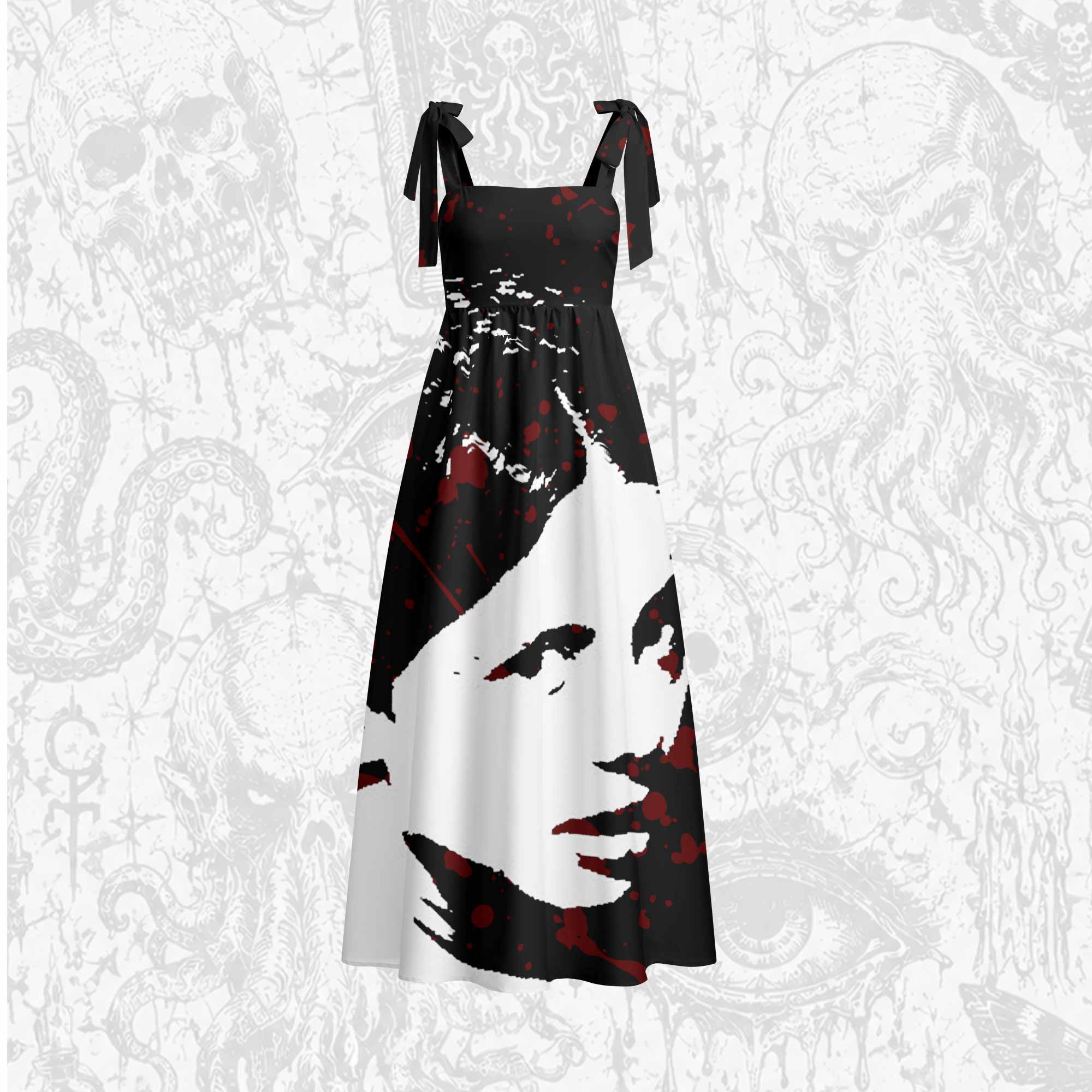 Bloody Pearl Tie Shoulder Maxi Dress