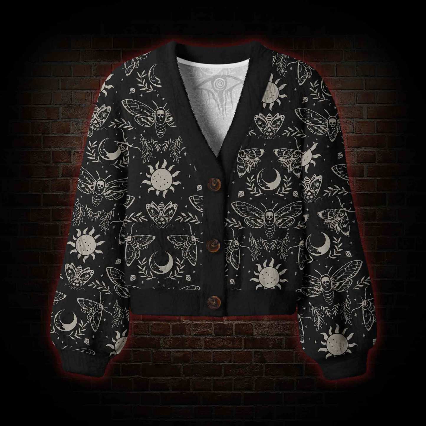 Celestial Death's Head Moth Women's Cardigan Sweater