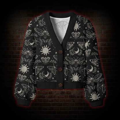 Celestial Death's Head Moth Women's Cardigan Sweater