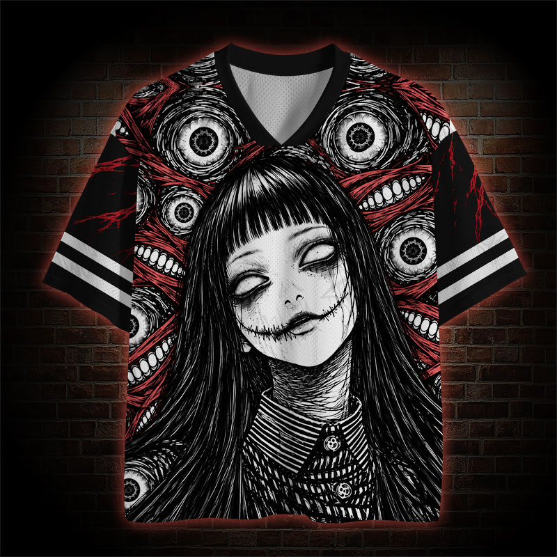 Creepy Stitched Girl Mesh Jersey