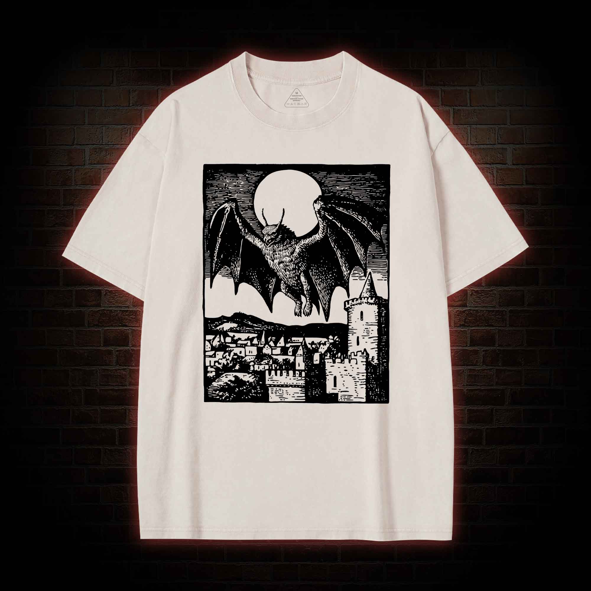 Vintage Mothman Monster Washed T-shirt