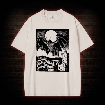 Vintage Mothman Monster Washed T-shirt