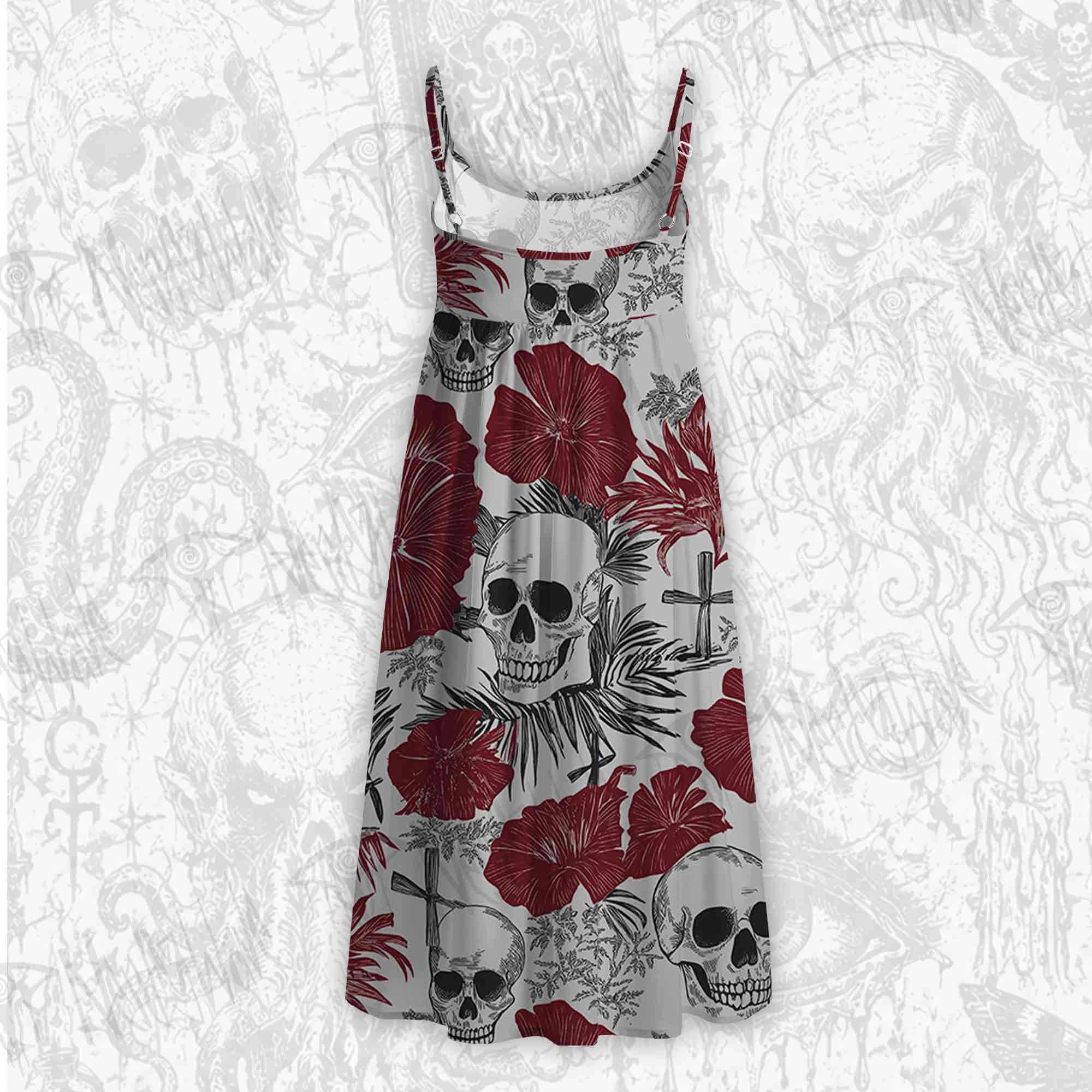 Poppy and Skull Strap Midi Sundress